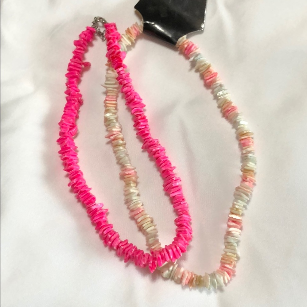Puka Shell Lot Neon Pink Iridescent New